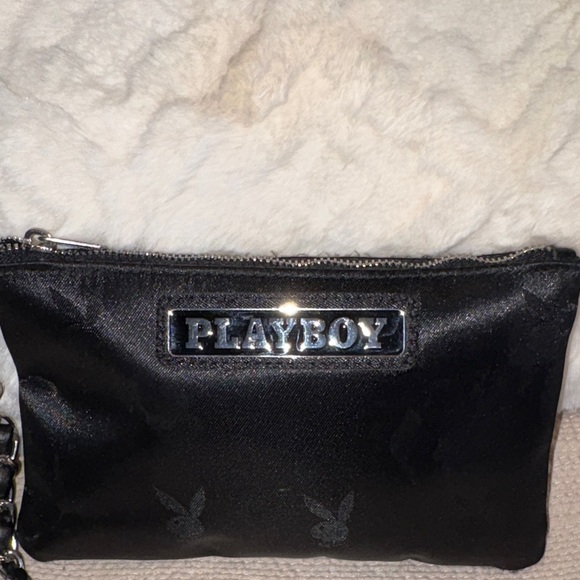 PLAYBOY Black Wristlet with Chain Detail. No callouts. - Picture 3 of 10